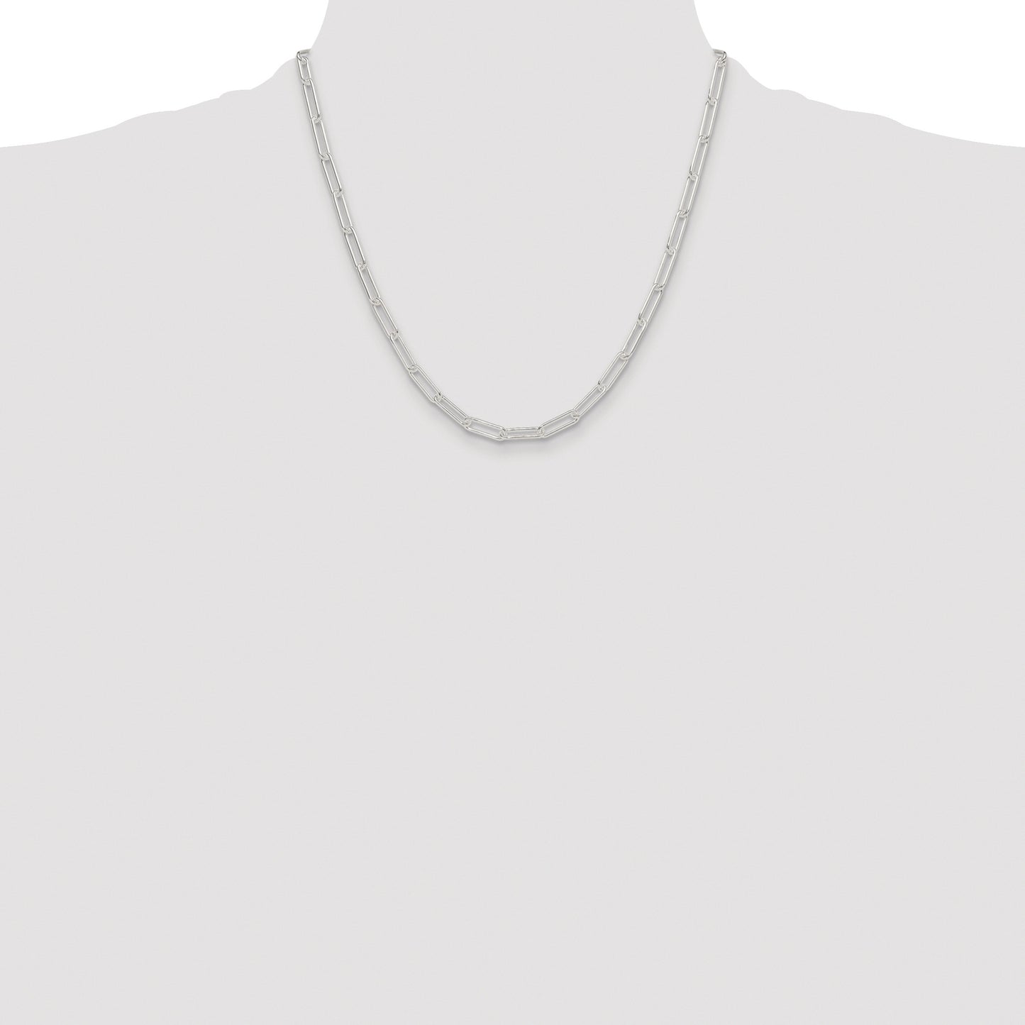 Sterling Silver Rhodium-plated Polished 4.5mm Paperclip Chain
