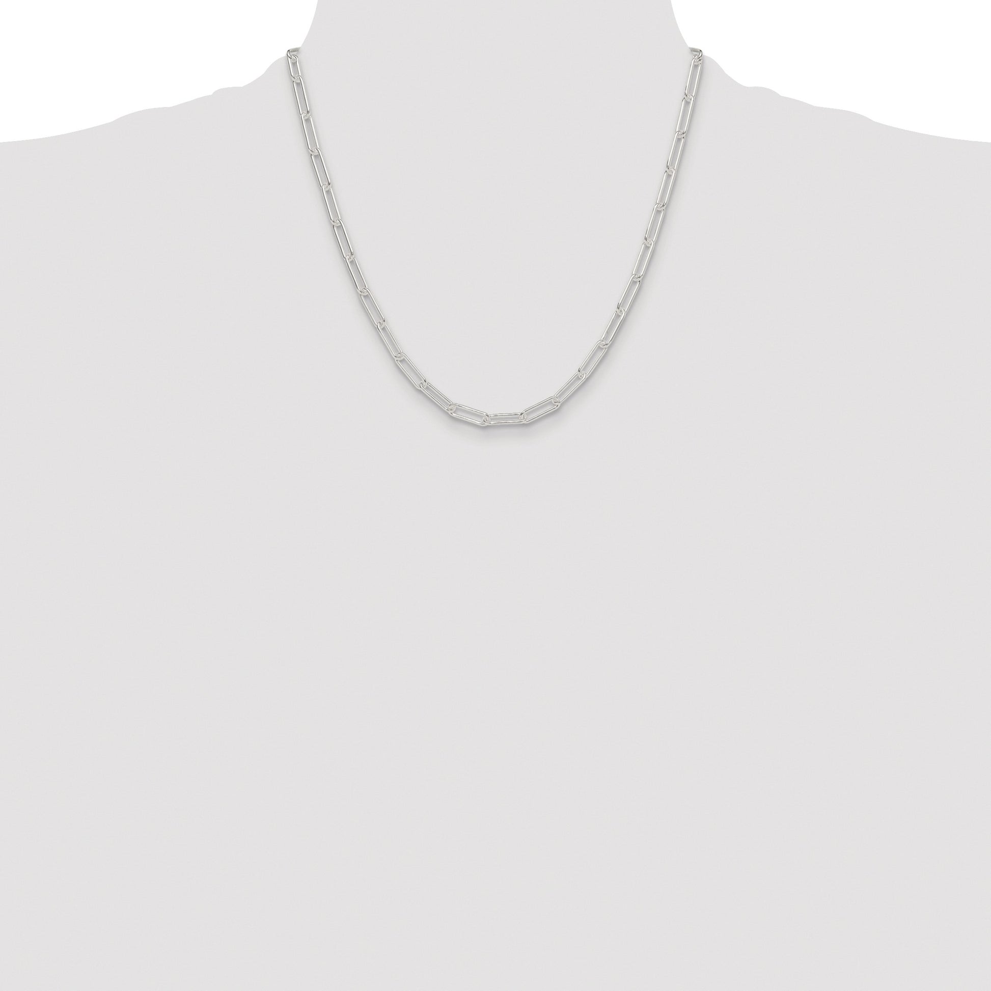 Sterling Silver Rhodium-plated Polished 4.5mm Paperclip Chain