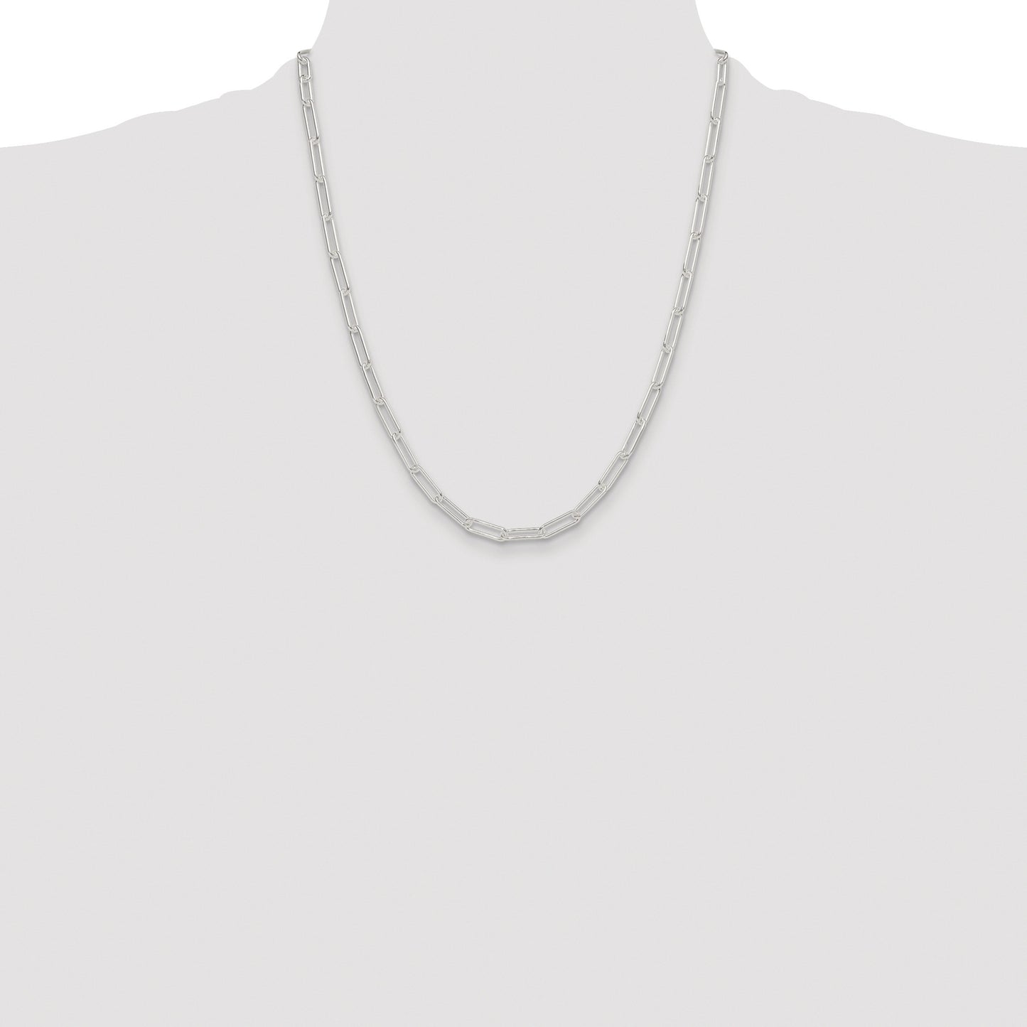 Sterling Silver Rhodium-plated Polished 4.5mm Paperclip Chain