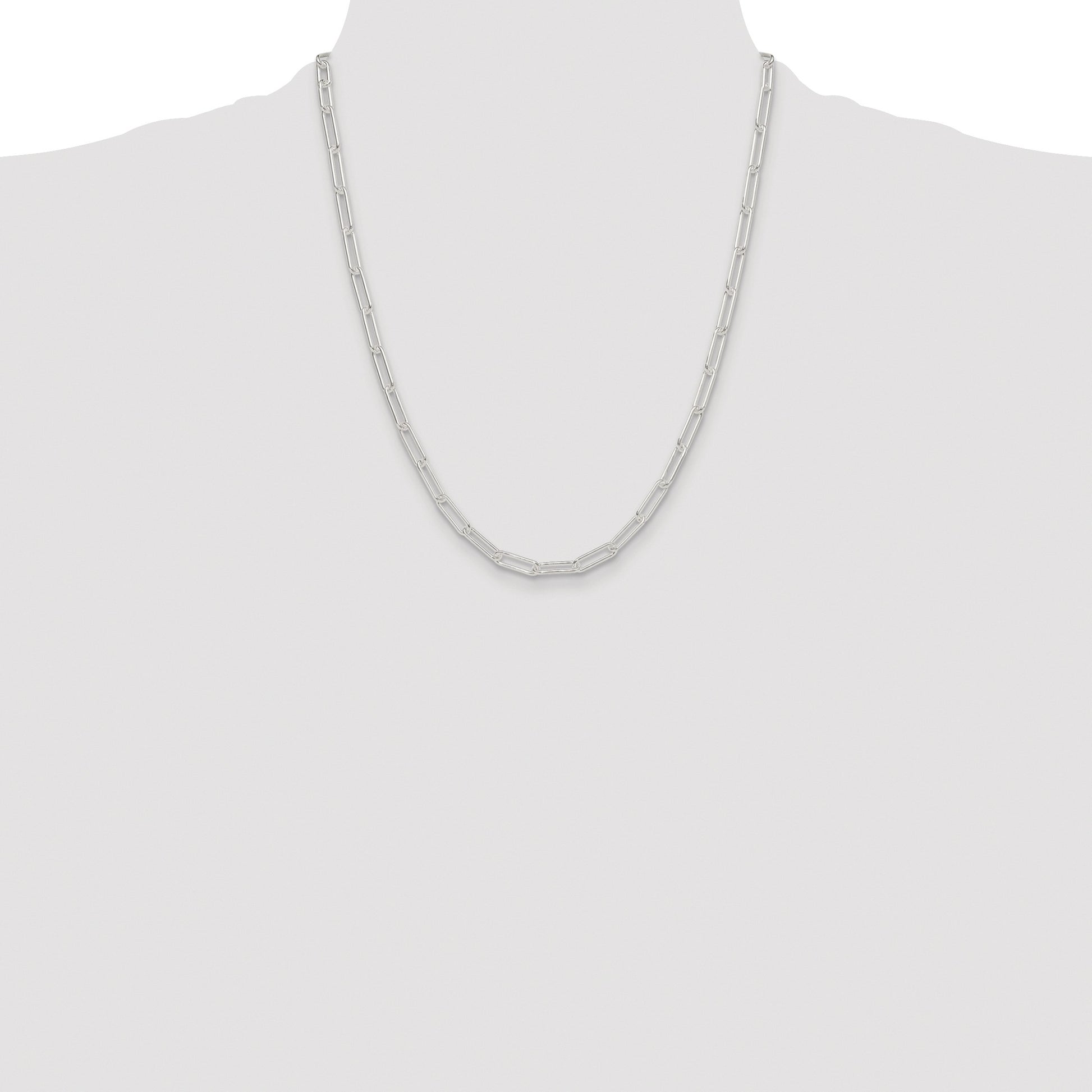 Sterling Silver Rhodium-plated Polished 4.5mm Paperclip Chain