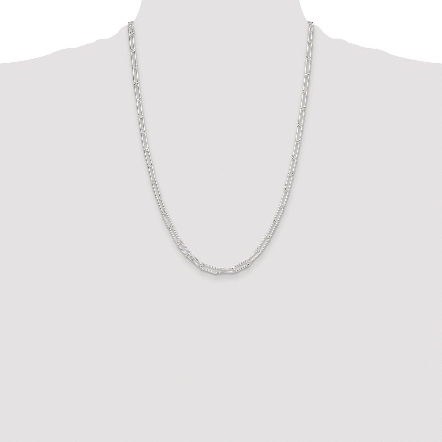 Sterling Silver Rhodium-plated Polished 4.5mm Paperclip Chain