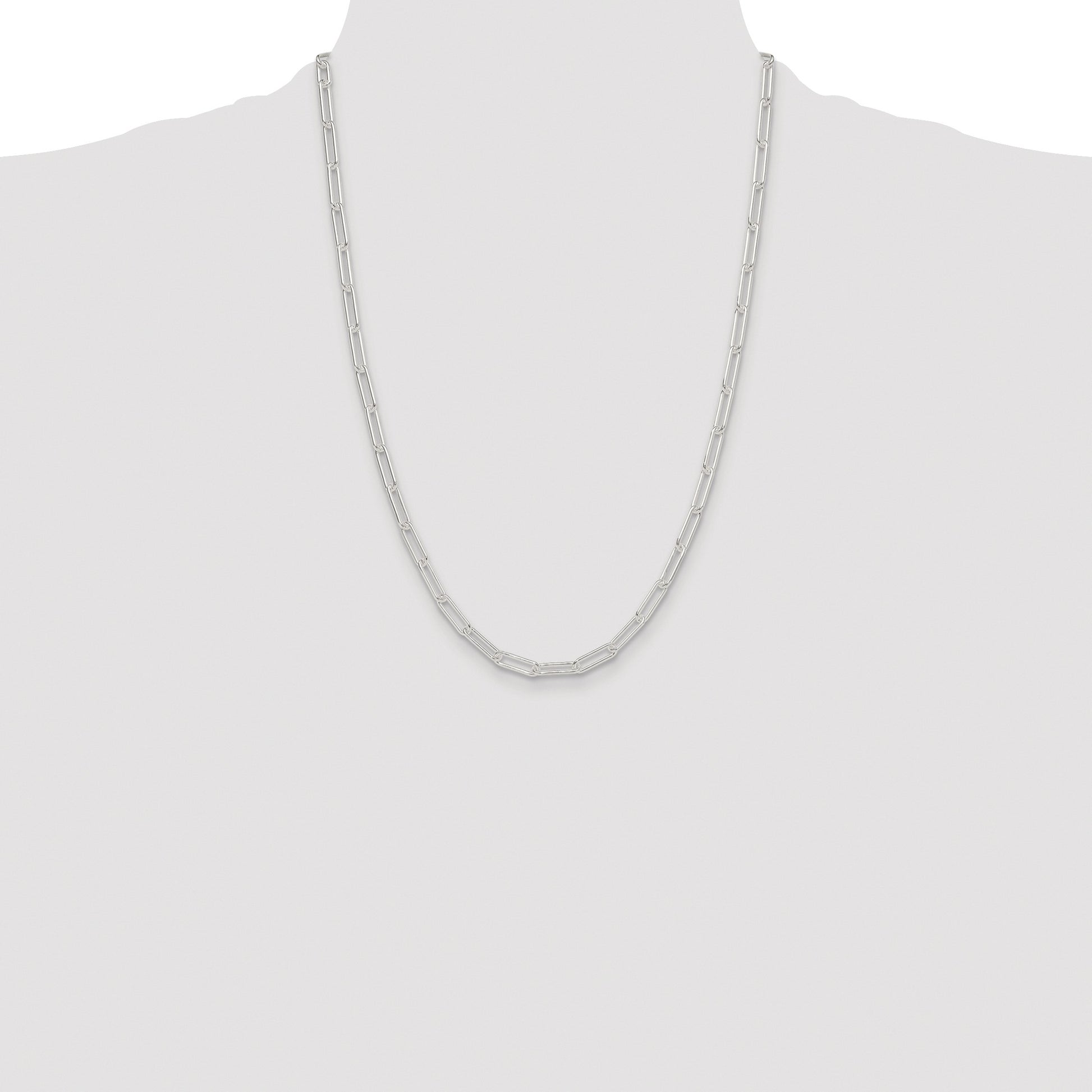 Sterling Silver Rhodium-plated Polished 4.5mm Paperclip Chain