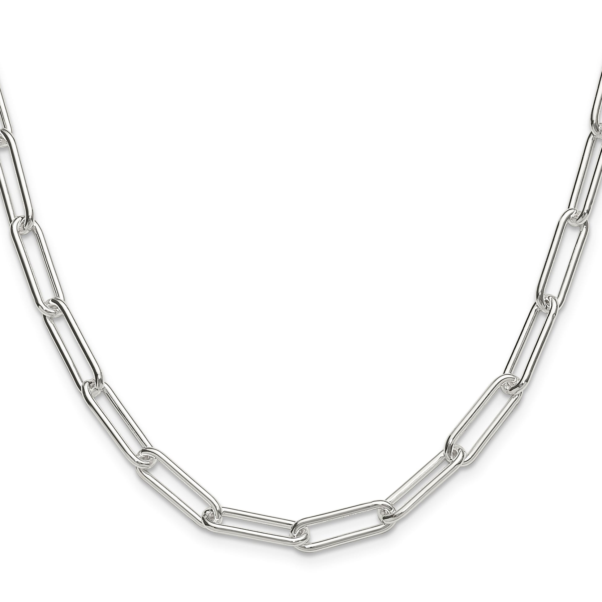 Sterling Silver Polished 5.5mm Paperclip Chain