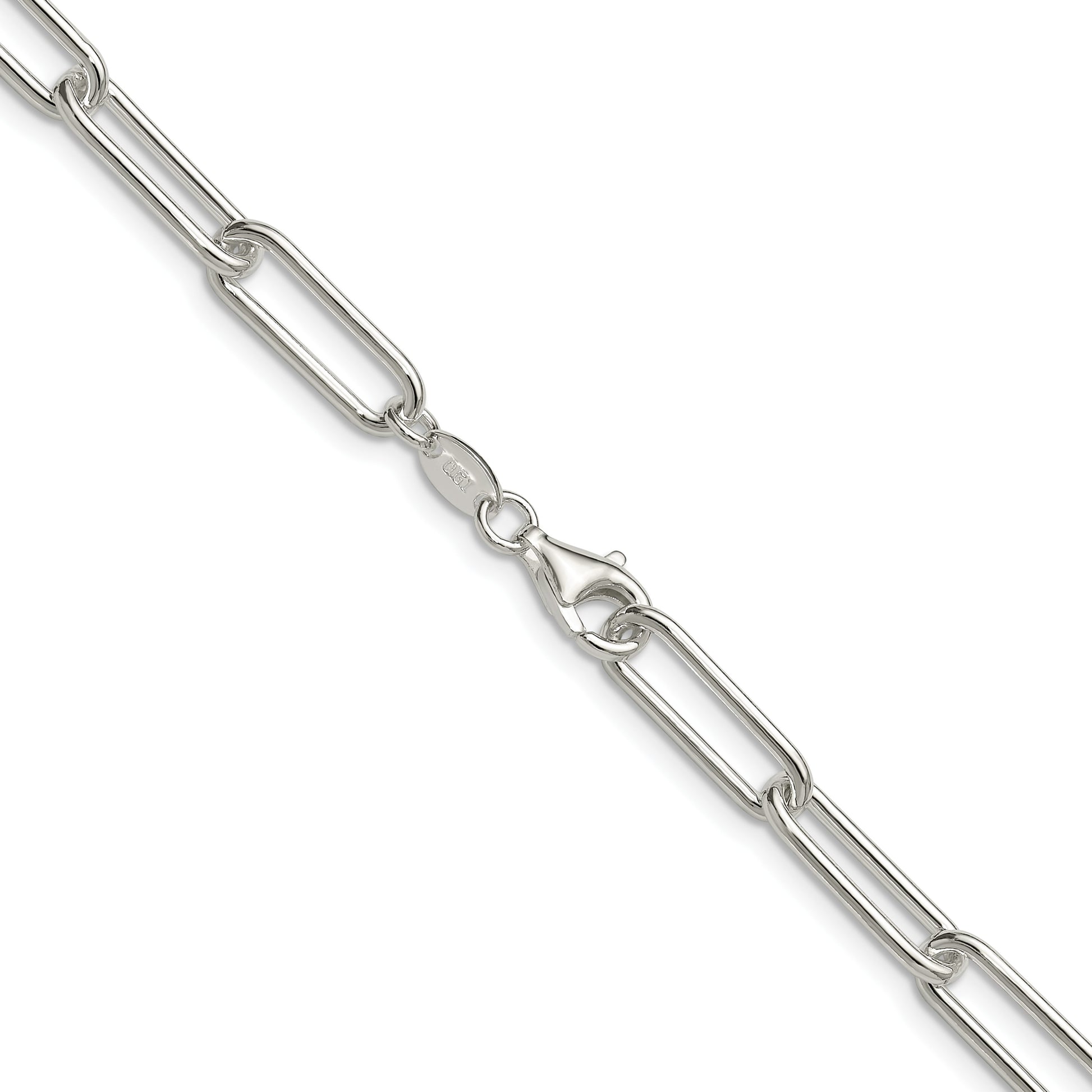 Sterling Silver Polished 5.5mm Paperclip Chain