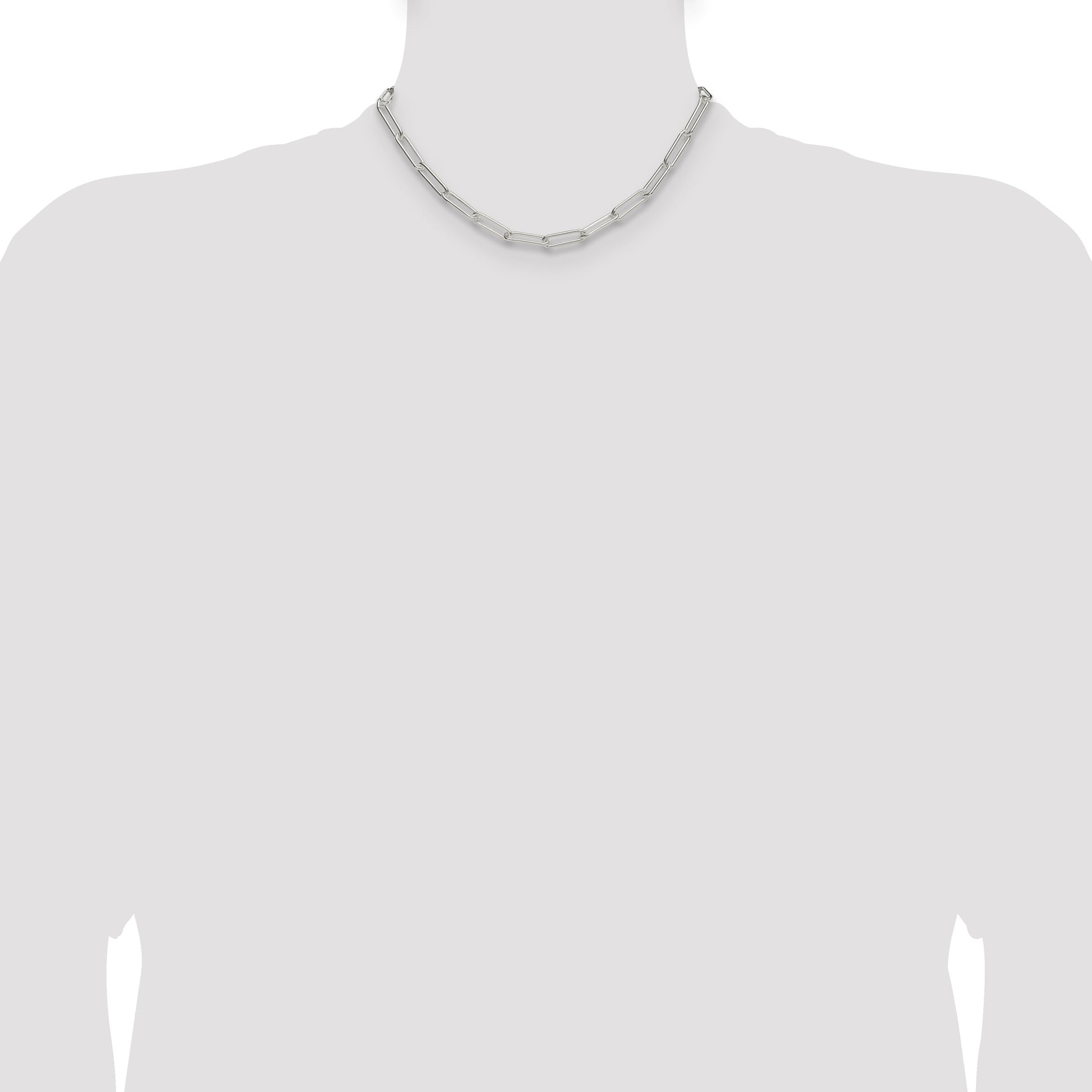 Sterling Silver Polished 5.5mm Paperclip Chain