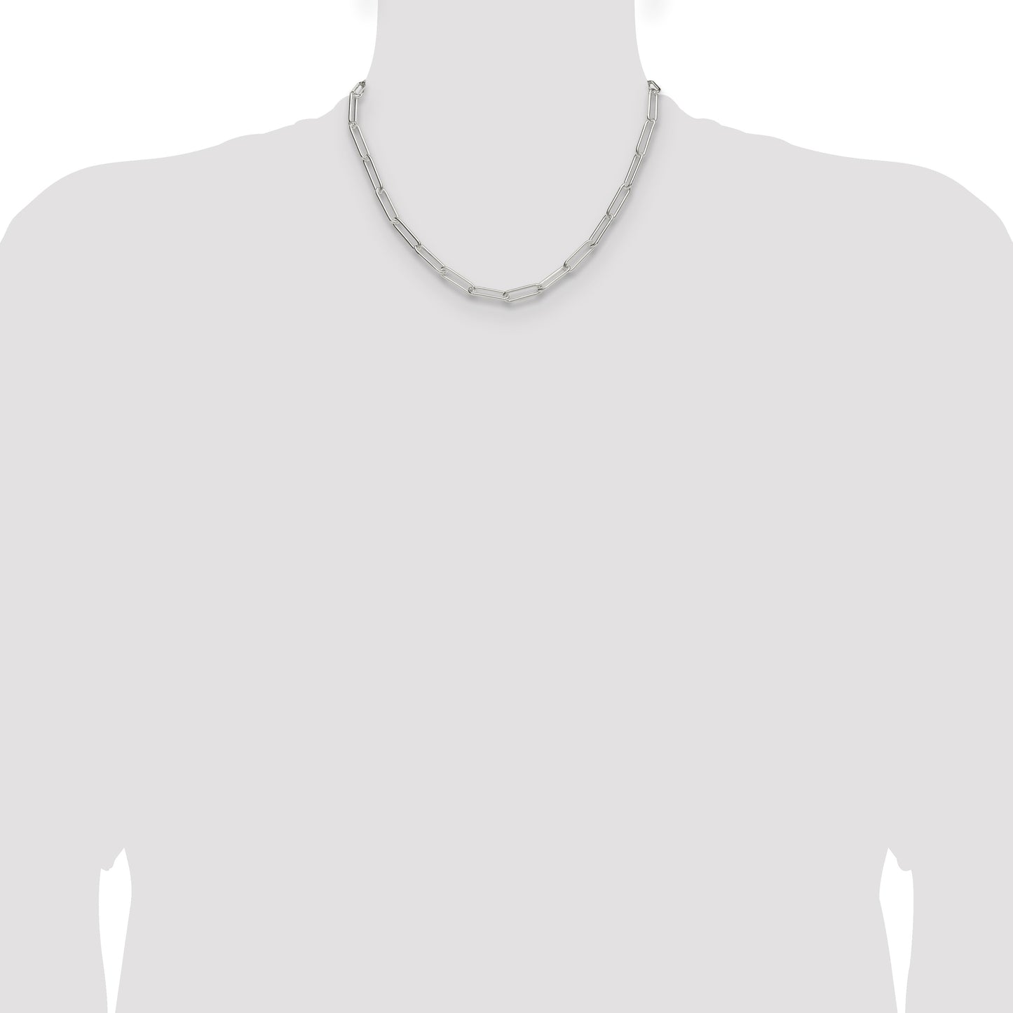 Sterling Silver Polished 5.5mm Paperclip Chain