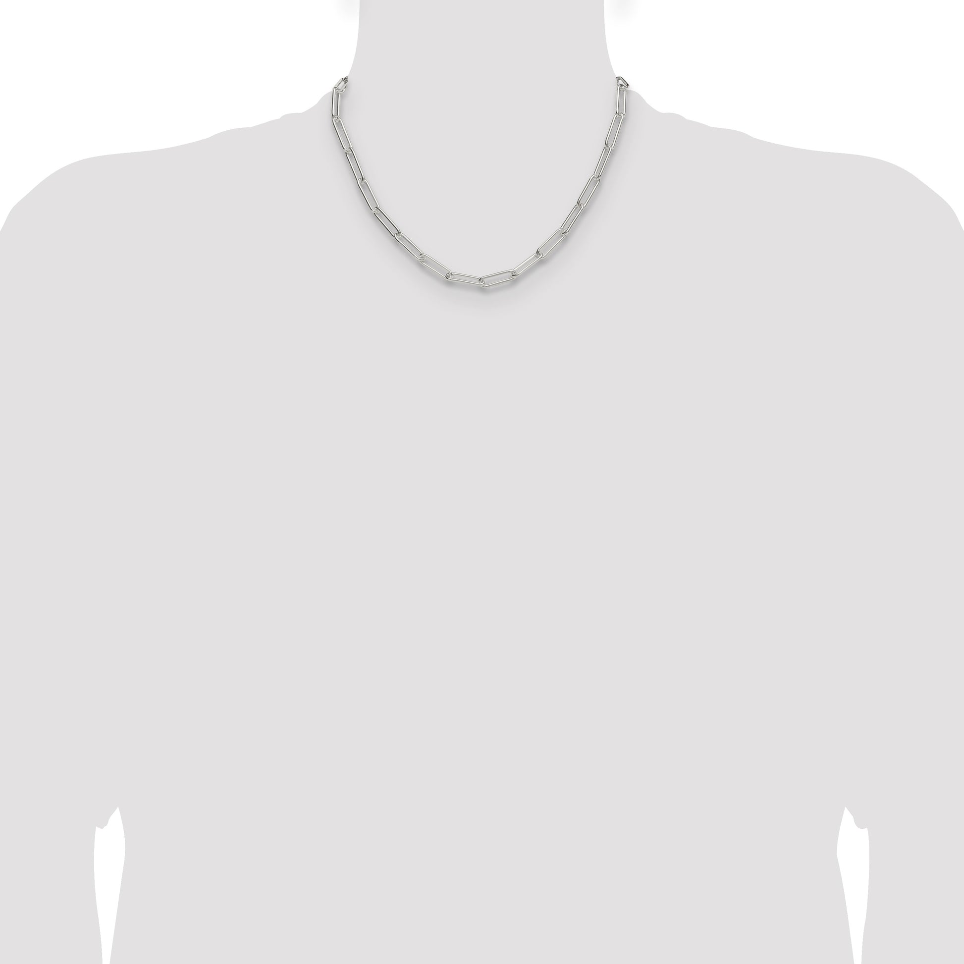 Sterling Silver Polished 5.5mm Paperclip Chain