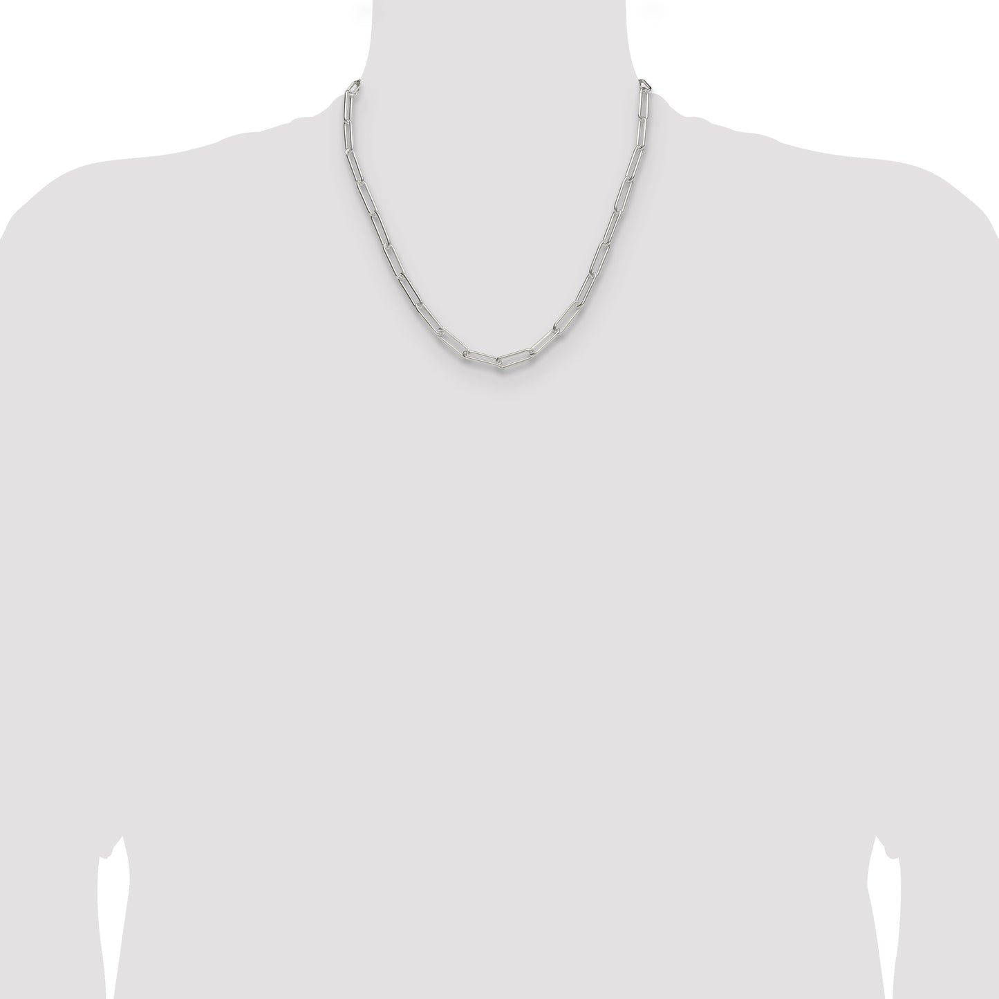 Sterling Silver Polished 5.5mm Paperclip Chain