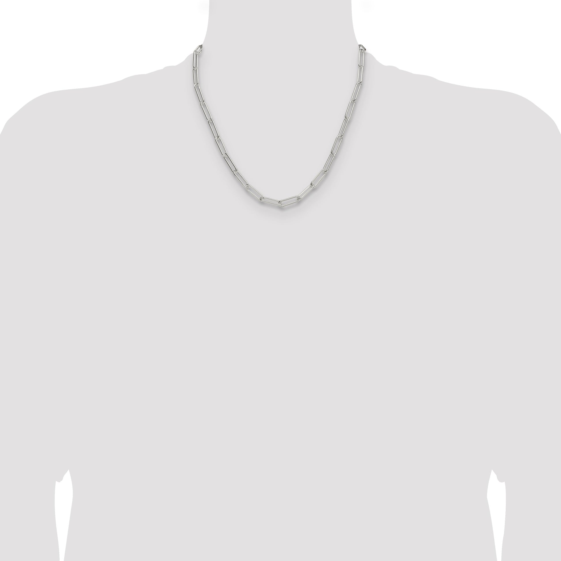 Sterling Silver Polished 5.5mm Paperclip Chain