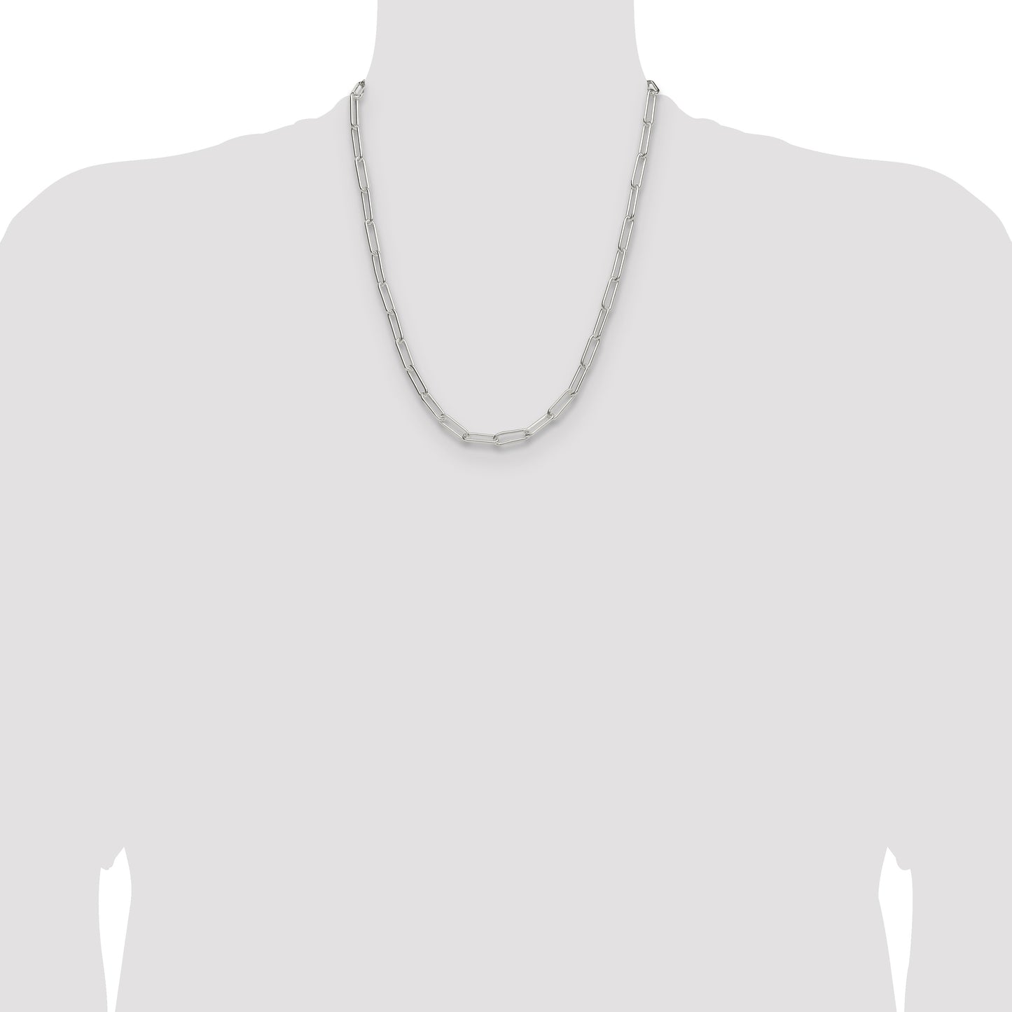 Sterling Silver Polished 5.5mm Paperclip Chain