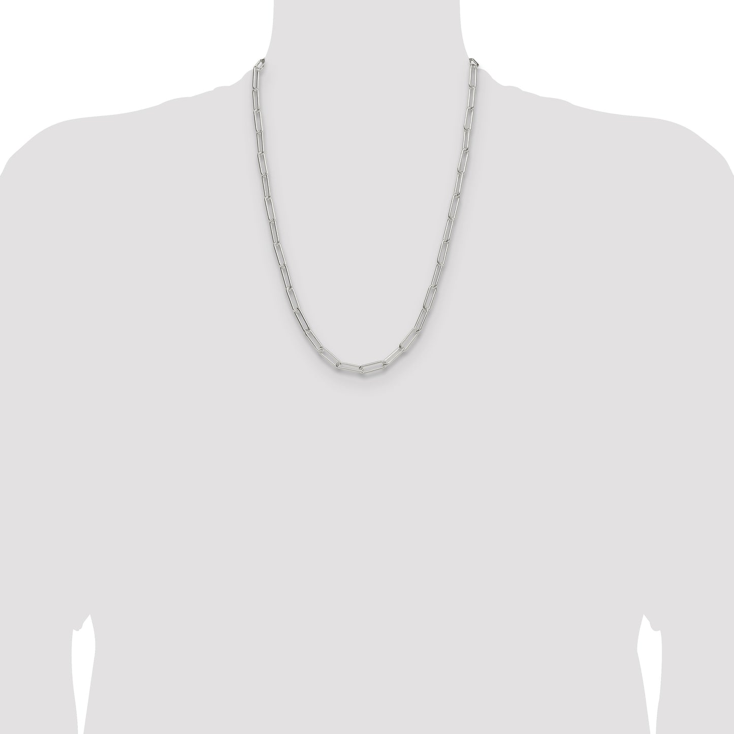 Sterling Silver Polished 5.5mm Paperclip Chain