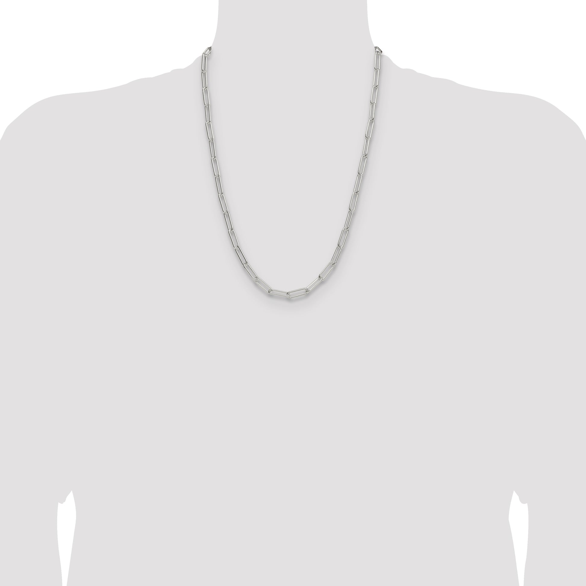 Sterling Silver Polished 5.5mm Paperclip Chain