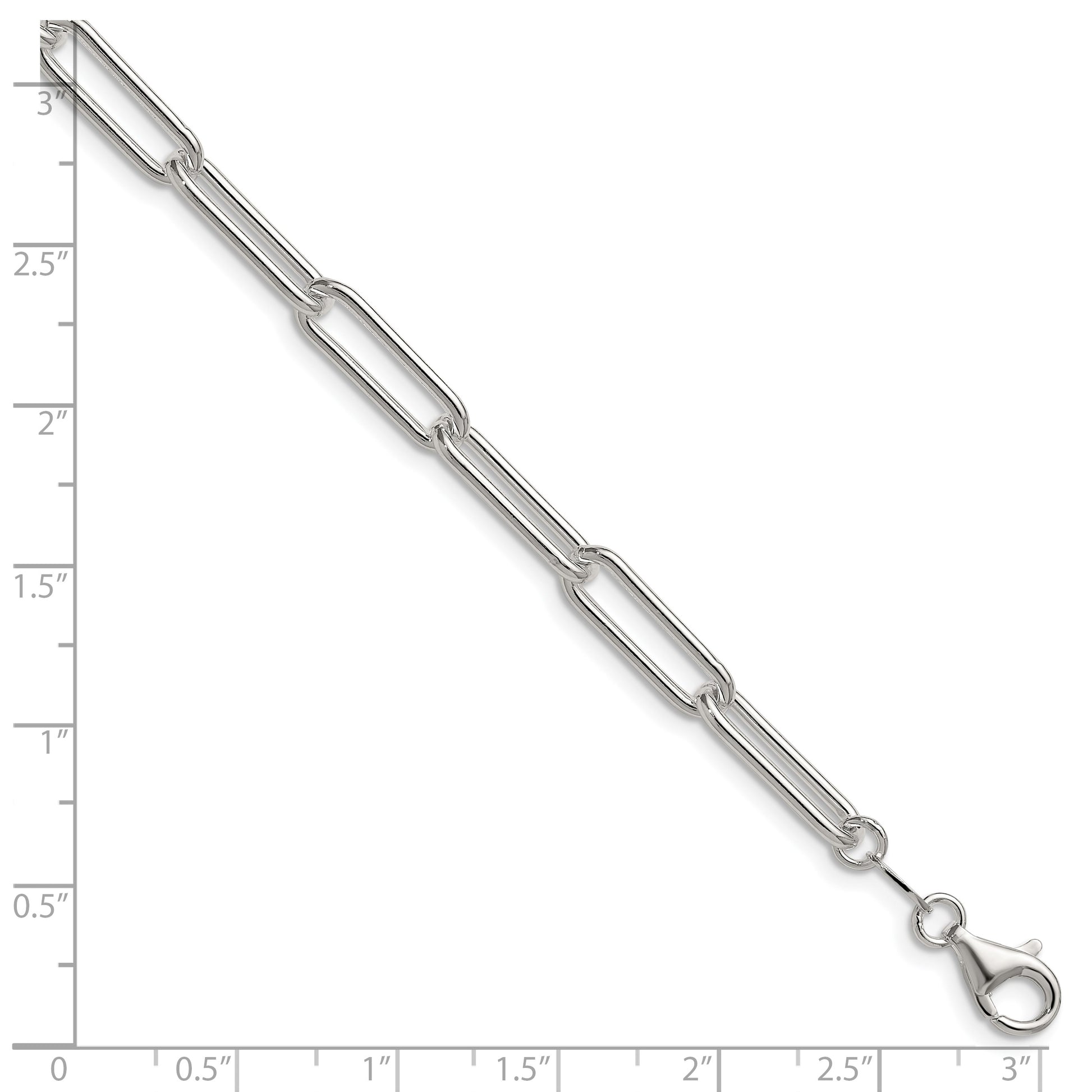 Sterling Silver Polished 5.5mm Paperclip Chain