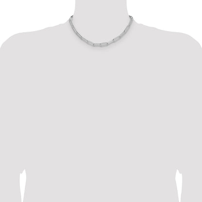 Sterling Silver Rhodium-plated Polished 5.5mm Paperclip Chain