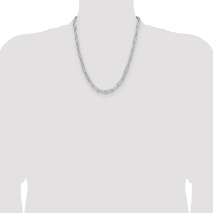 Sterling Silver Rhodium-plated Polished 5.5mm Paperclip Chain