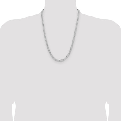 Sterling Silver Rhodium-plated Polished 5.5mm Paperclip Chain