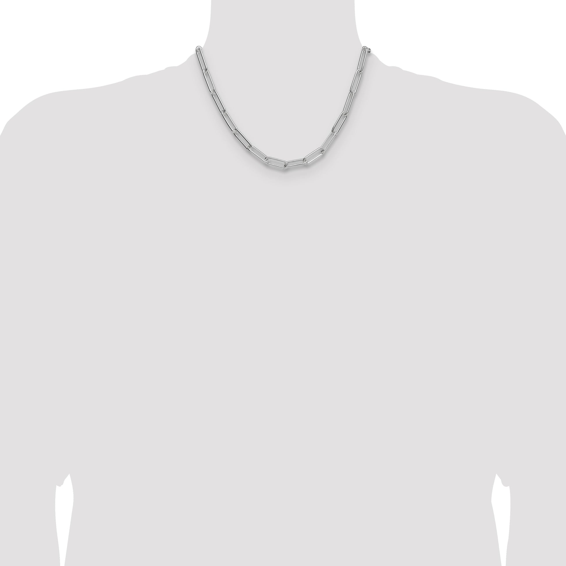 Sterling Silver Polished 6.5mm Paperclip Chain