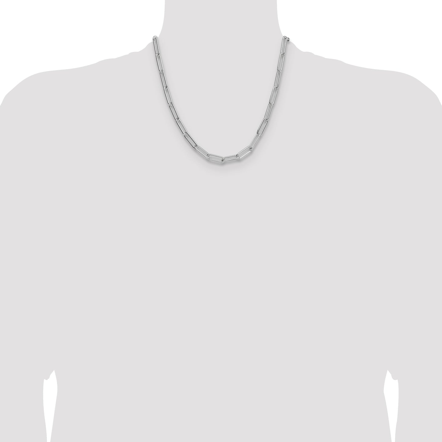 Sterling Silver Polished 6.5mm Paperclip Chain