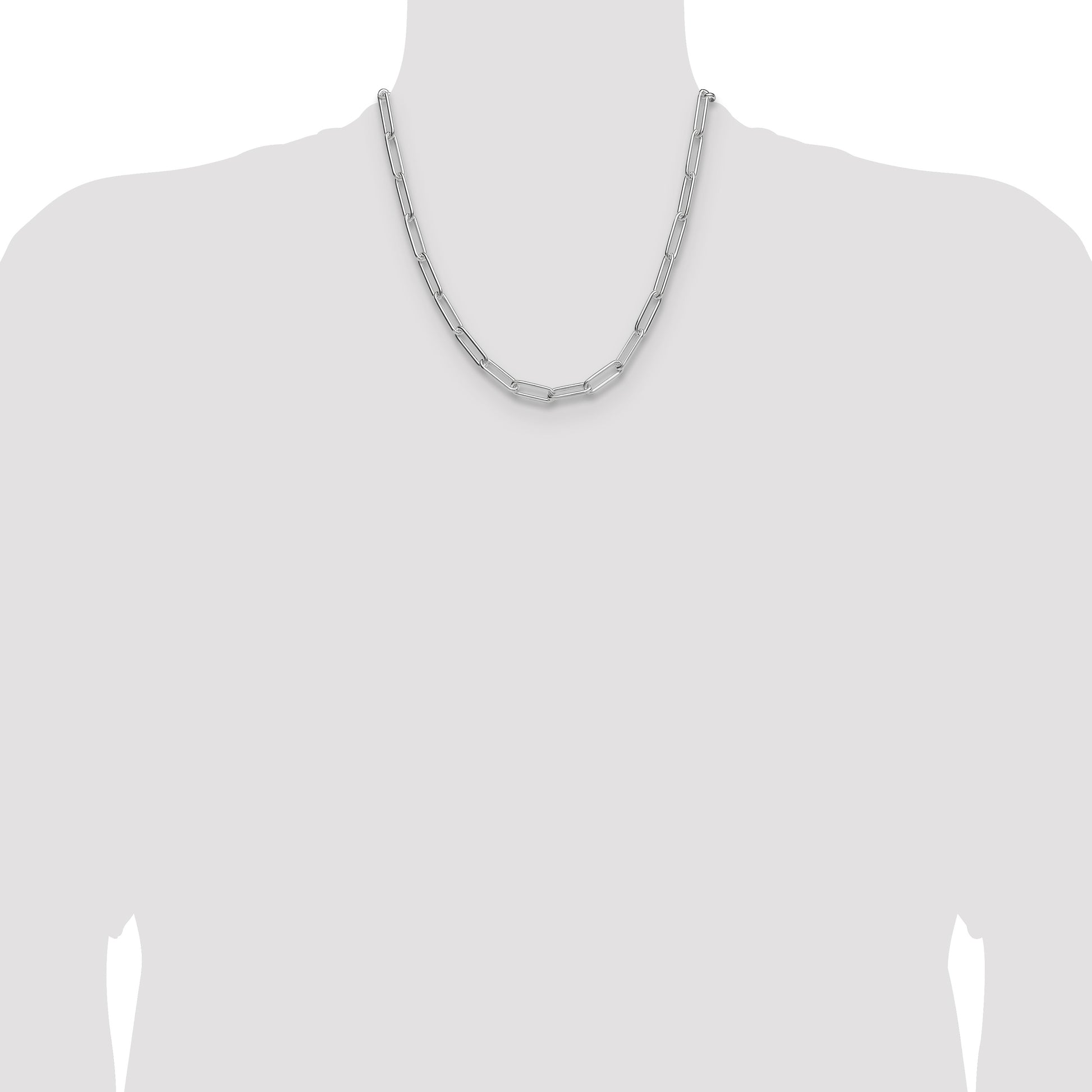Sterling Silver Polished 6.5mm Paperclip Chain
