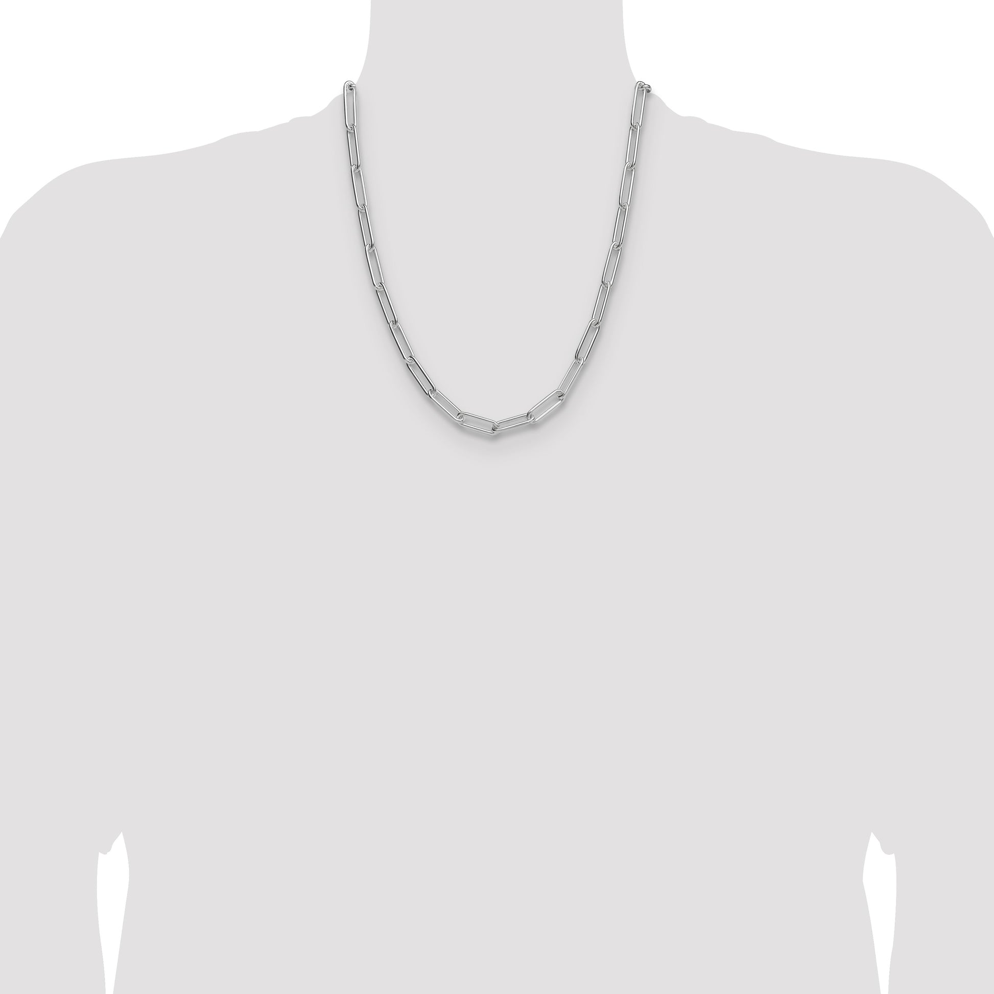 Sterling Silver Polished 6.5mm Paperclip Chain