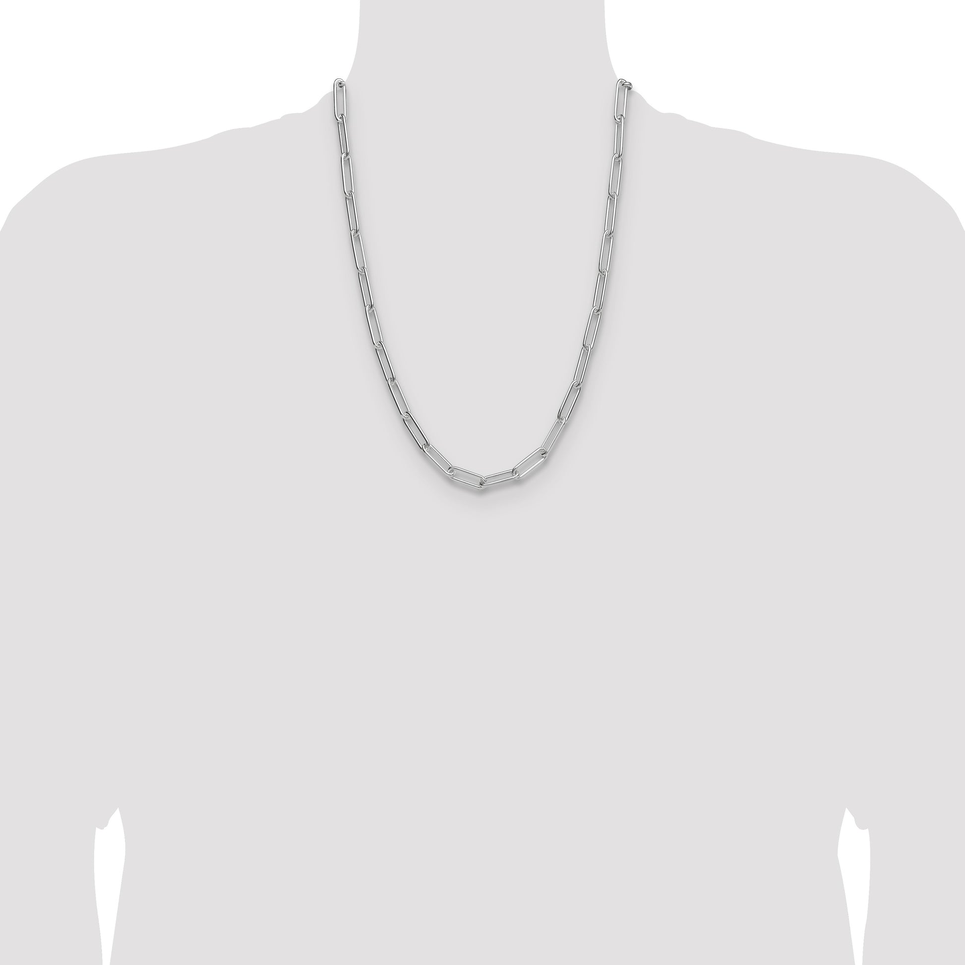 Sterling Silver Polished 6.5mm Paperclip Chain