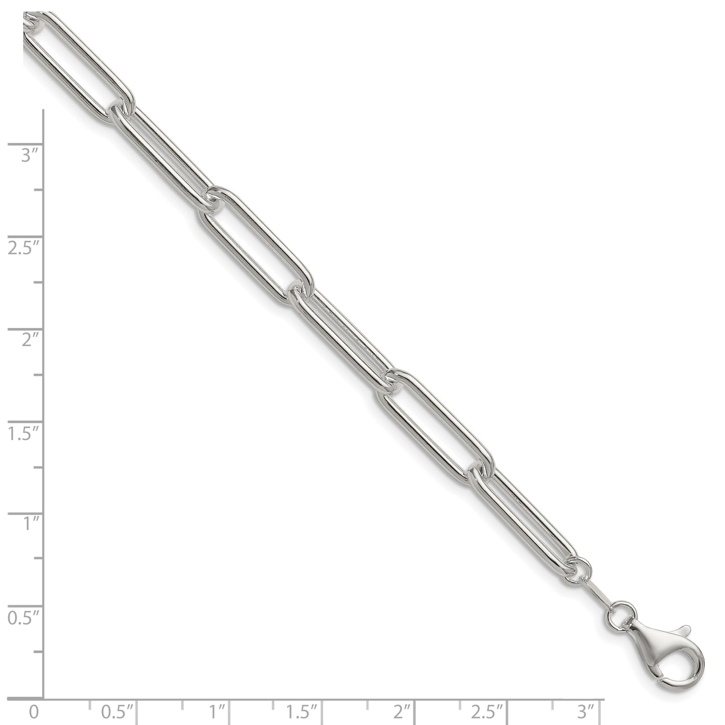 Sterling Silver Polished 6.5mm Paperclip Chain
