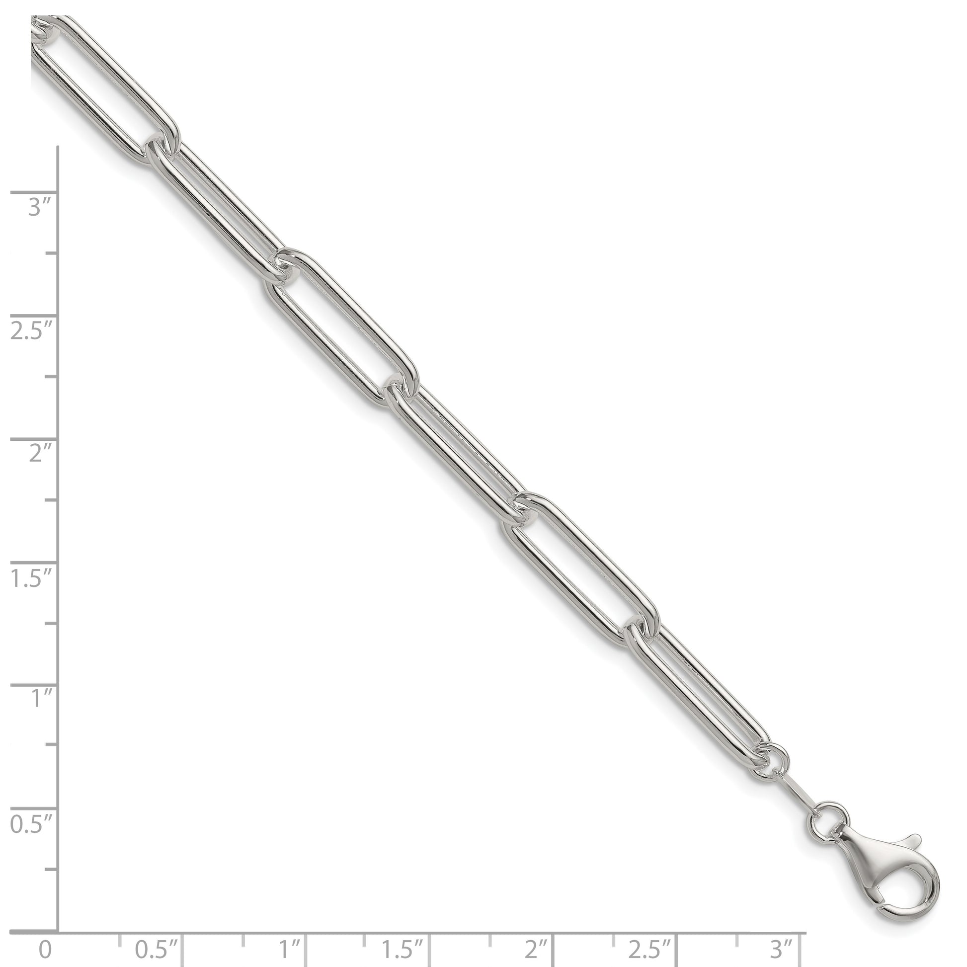 Sterling Silver Polished 6.5mm Paperclip Chain