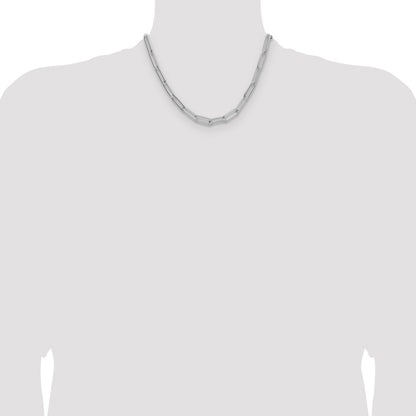 Sterling Silver Rhodium-plated Polished 6.5mm Paperclip Chain
