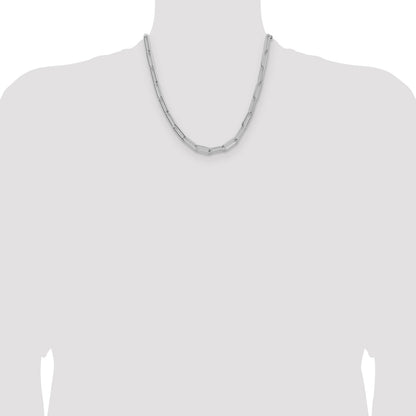 Sterling Silver Rhodium-plated Polished 6.5mm Paperclip Chain