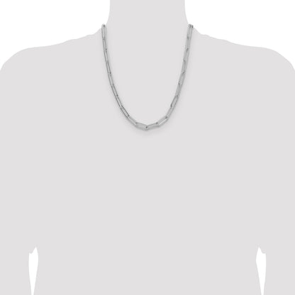 Sterling Silver Rhodium-plated Polished 6.5mm Paperclip Chain