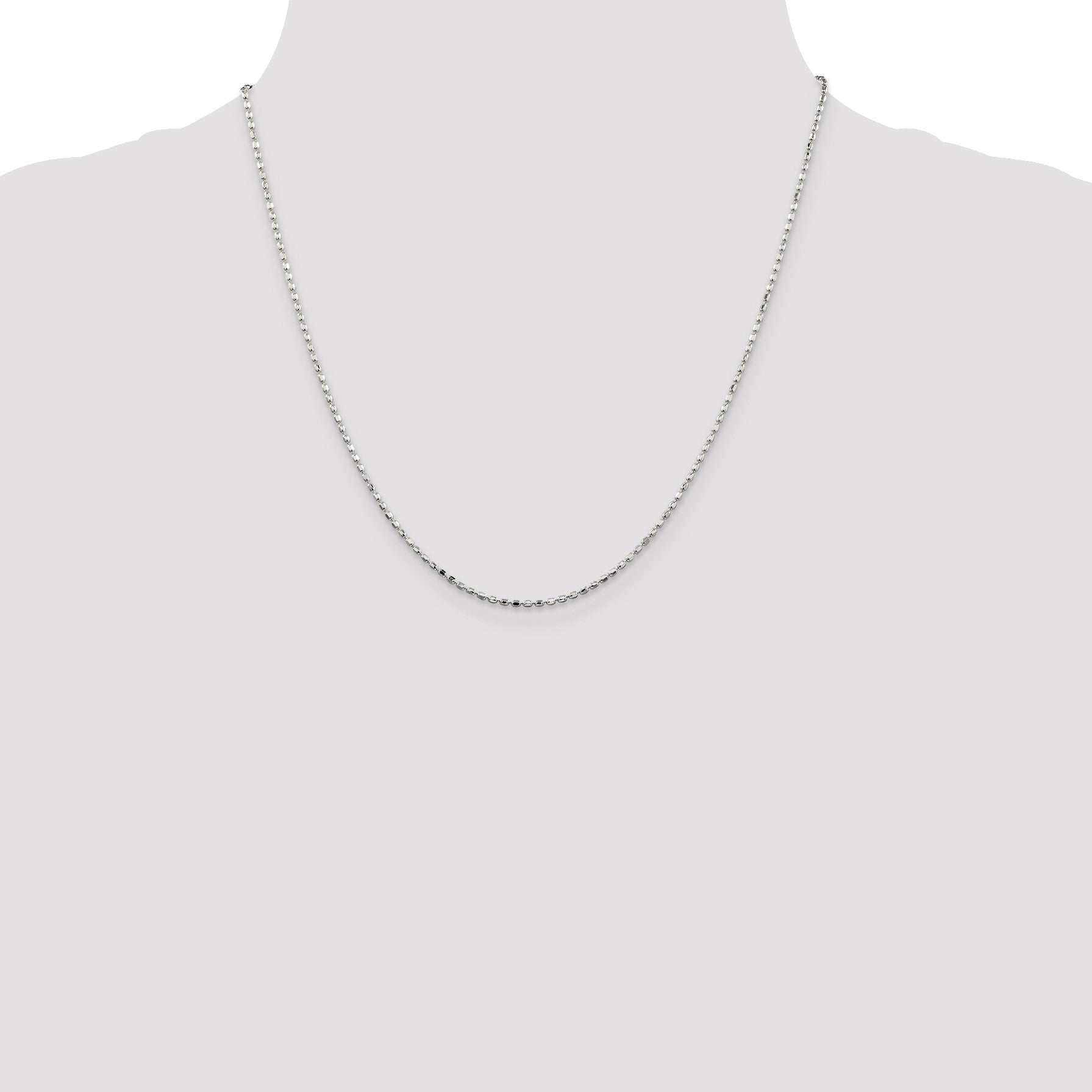 Sterling Silver 1.5mm Fancy Beaded Chain