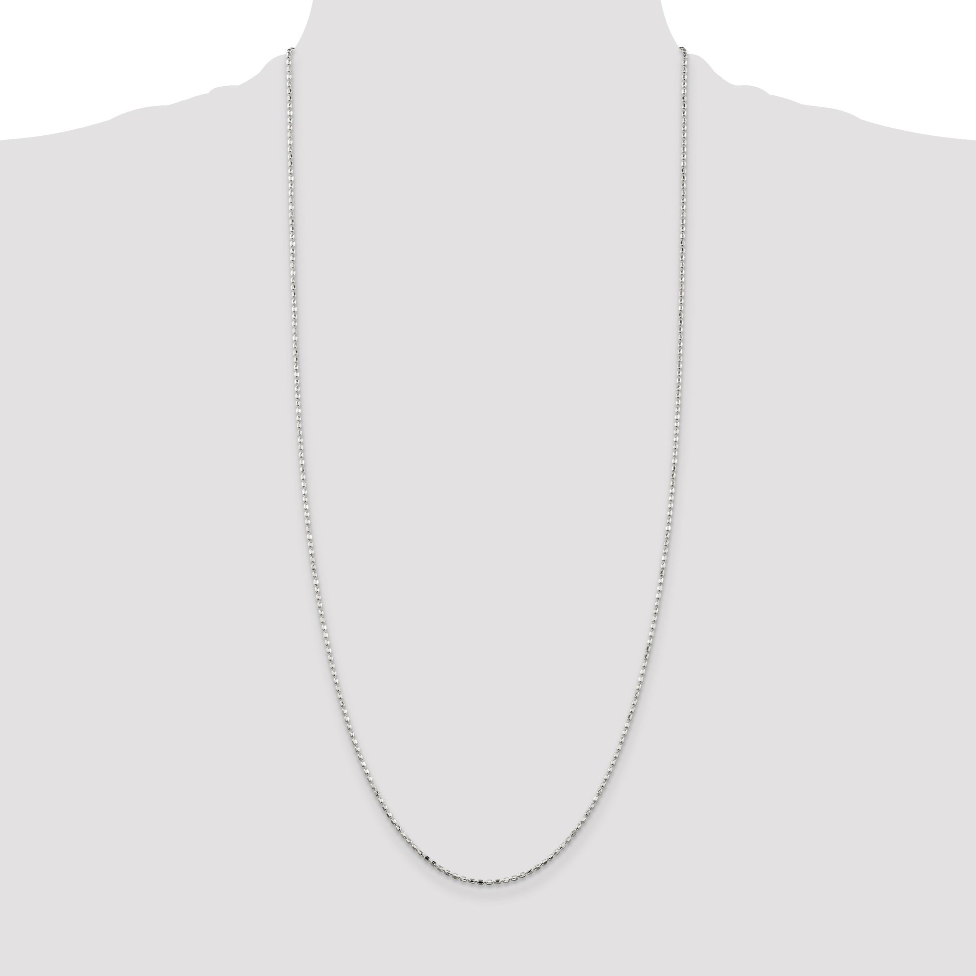 Sterling Silver 1.5mm Fancy Beaded Chain