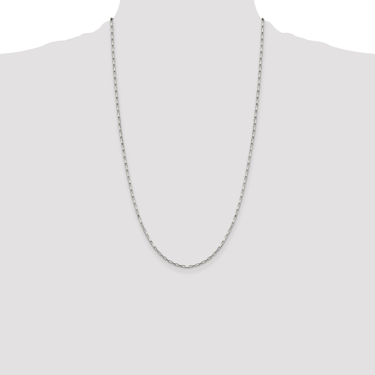 Sterling Silver 1.65mm Elongated Box Chain