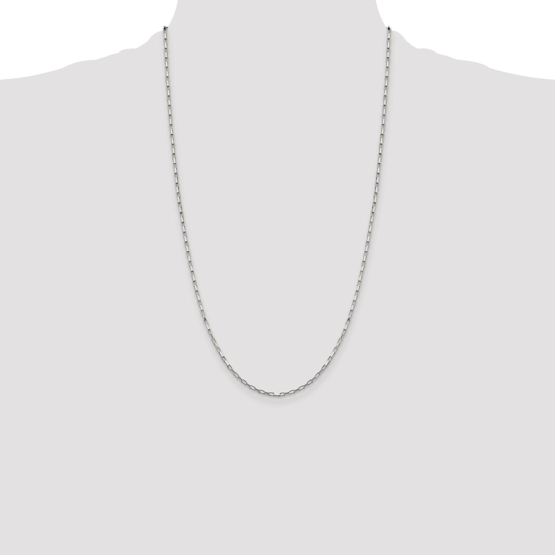 Sterling Silver 1.65mm Elongated Box Chain