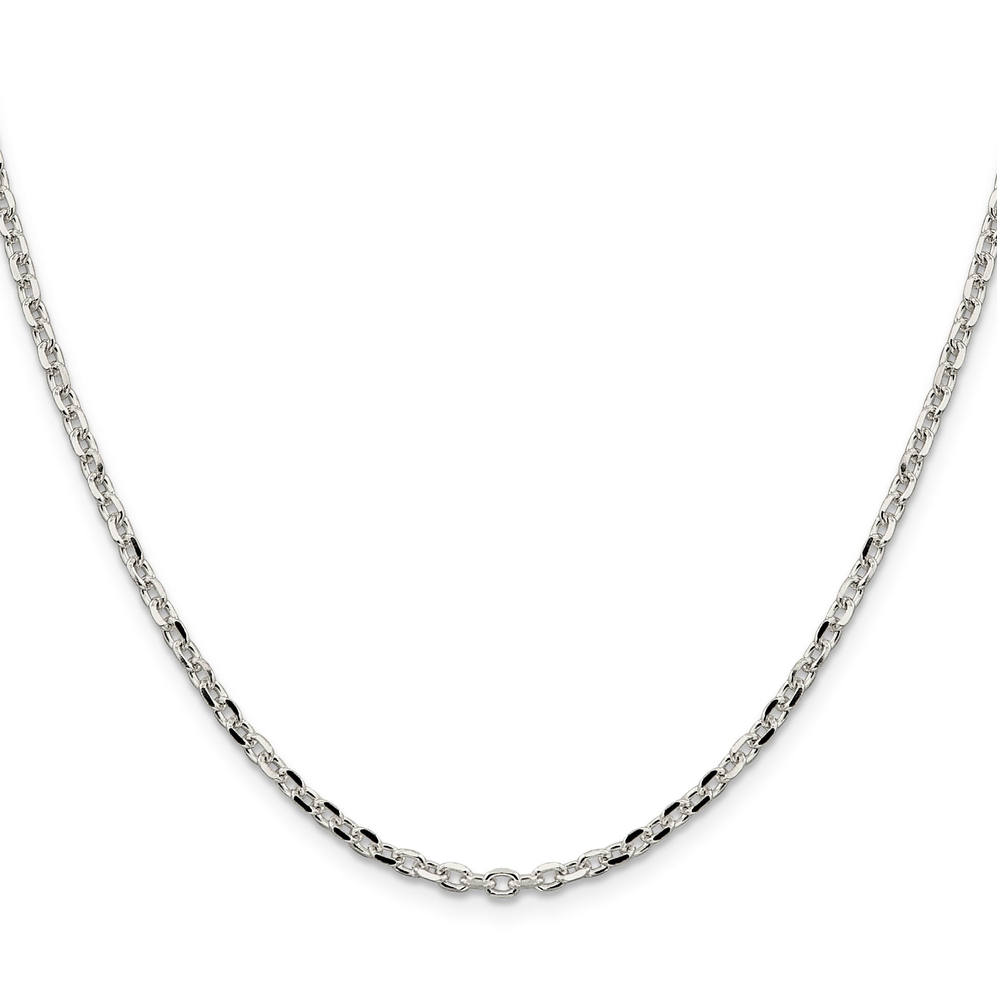 Sterling Silver 2.75mm Diamond-cut Forzantine Cable Chain