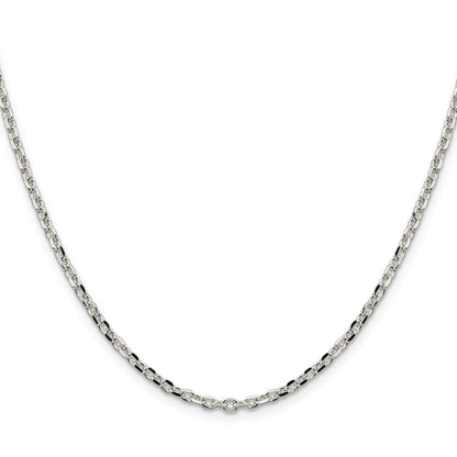 Sterling Silver 2.75mm Diamond-cut Forzantine Cable Chain