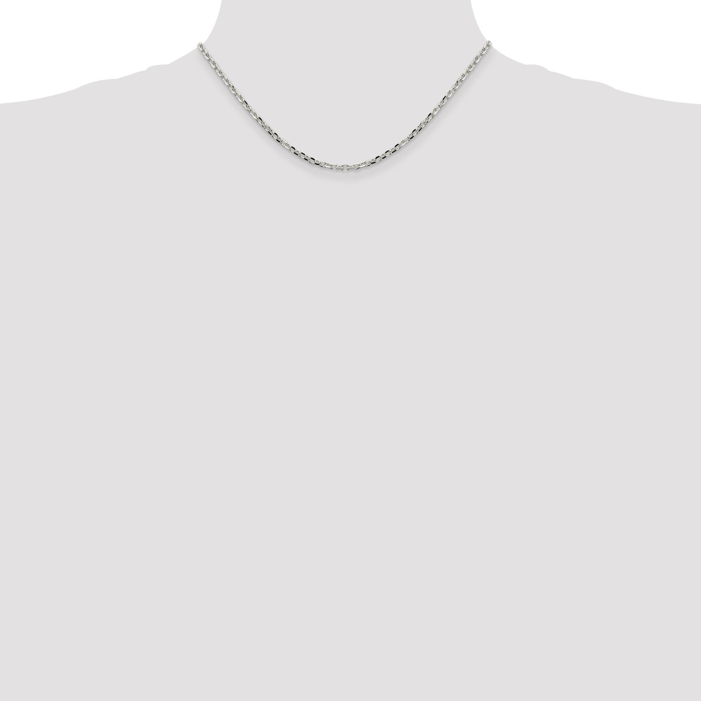 Sterling Silver 2.75mm Diamond-cut Forzantine Cable Chain