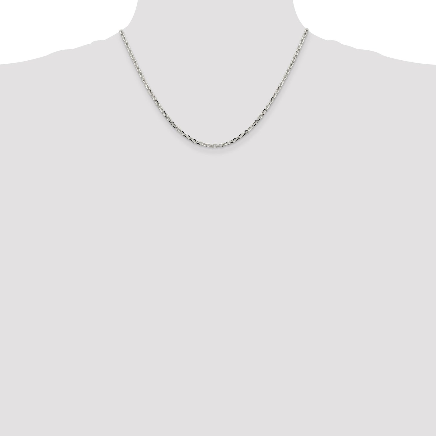 Sterling Silver 2.75mm Diamond-cut Forzantine Cable Chain