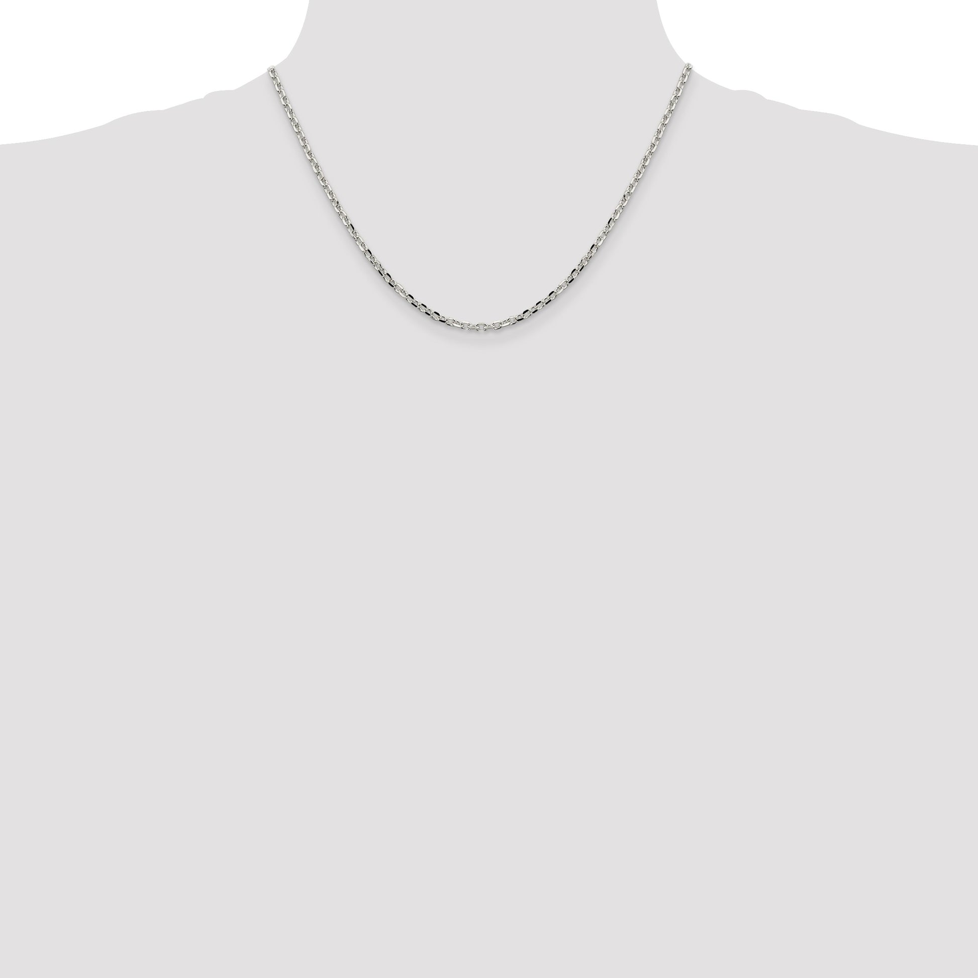 Sterling Silver 2.75mm Diamond-cut Forzantine Cable Chain