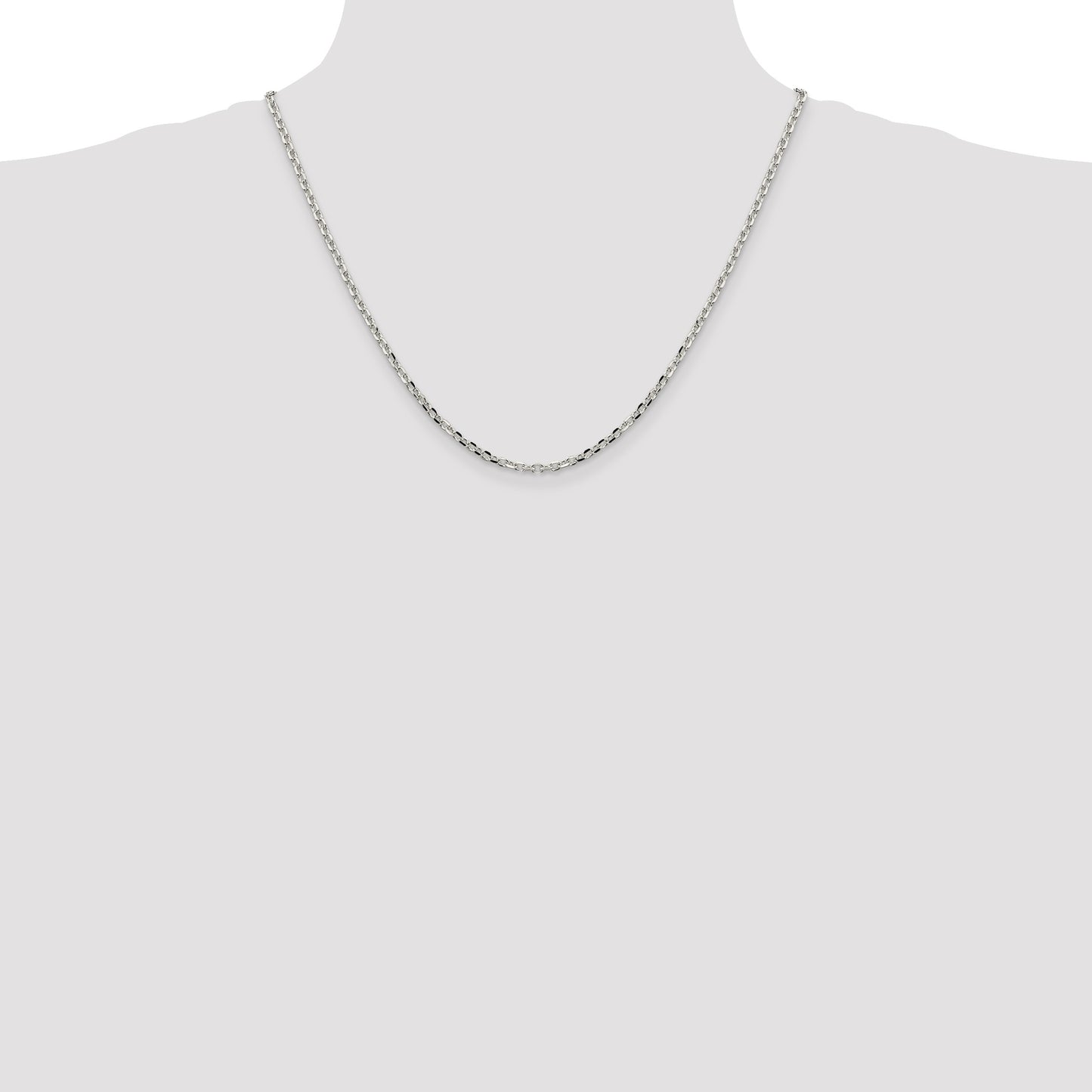 Sterling Silver 2.75mm Diamond-cut Forzantine Cable Chain