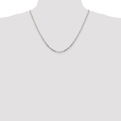 Sterling Silver 2.75mm Diamond-cut Forzantine Cable Chain