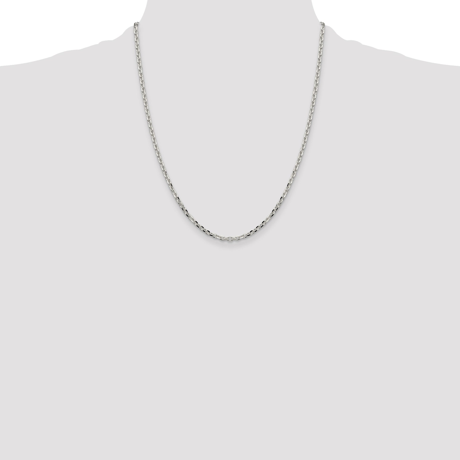 Sterling Silver 2.75mm Diamond-cut Forzantine Cable Chain