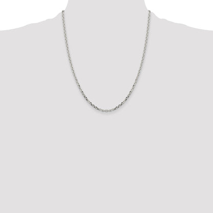Sterling Silver 2.75mm Diamond-cut Forzantine Cable Chain