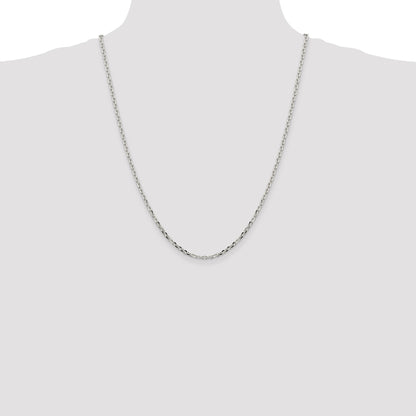 Sterling Silver 2.75mm Diamond-cut Forzantine Cable Chain