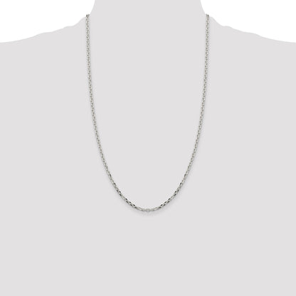 Sterling Silver 2.75mm Diamond-cut Forzantine Cable Chain