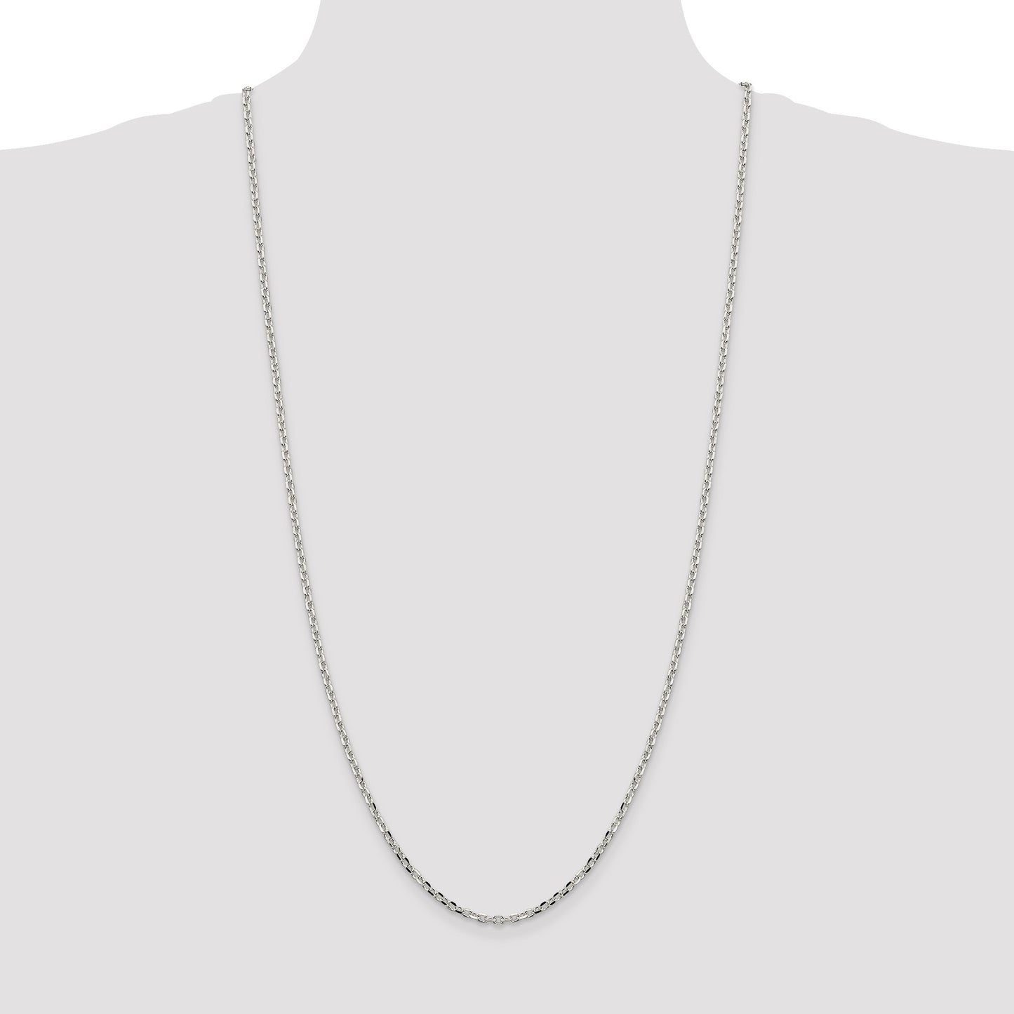 Sterling Silver 2.75mm Diamond-cut Forzantine Cable Chain