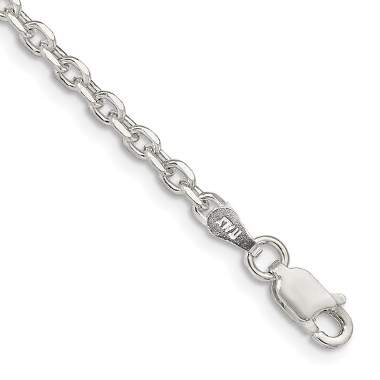 Sterling Silver 2.75mm Diamond-cut Forzantine Cable Chain