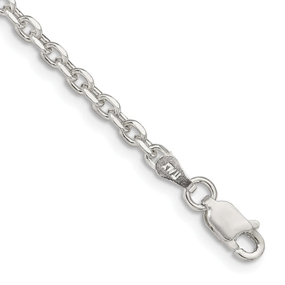 Sterling Silver 2.75mm Diamond-cut Forzantine Cable Chain