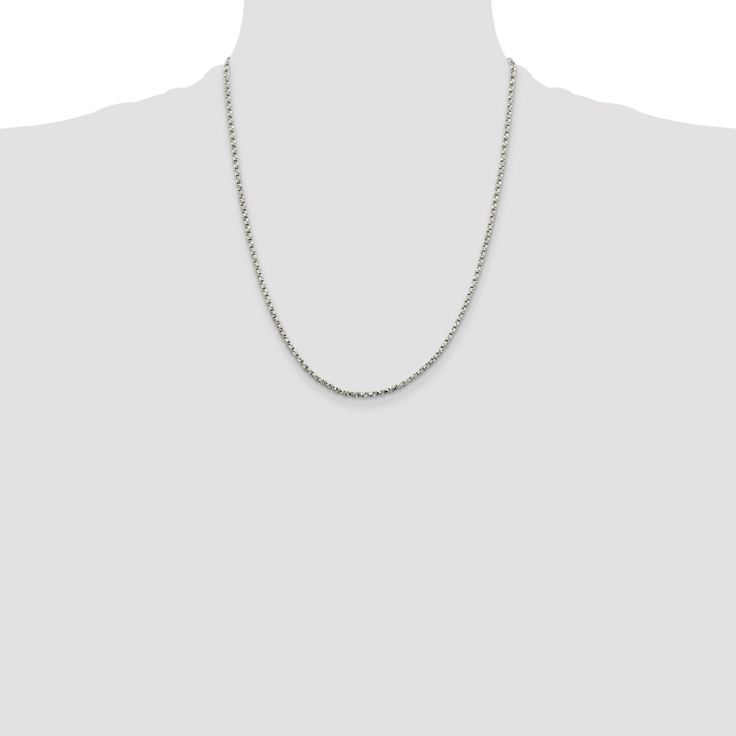 Sterling Silver 2.25mm Twisted Box Chain