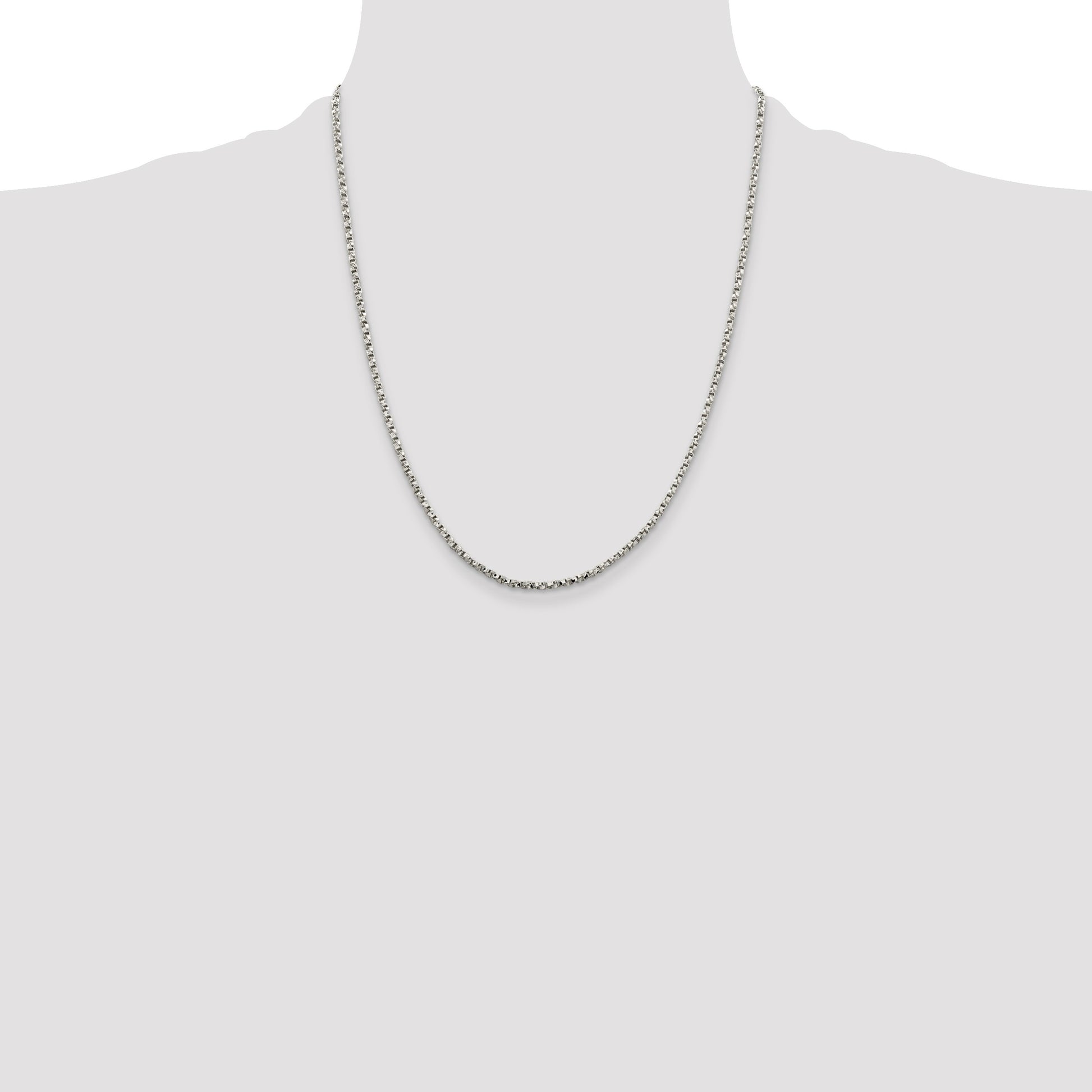 Sterling Silver 2.25mm Twisted Box Chain